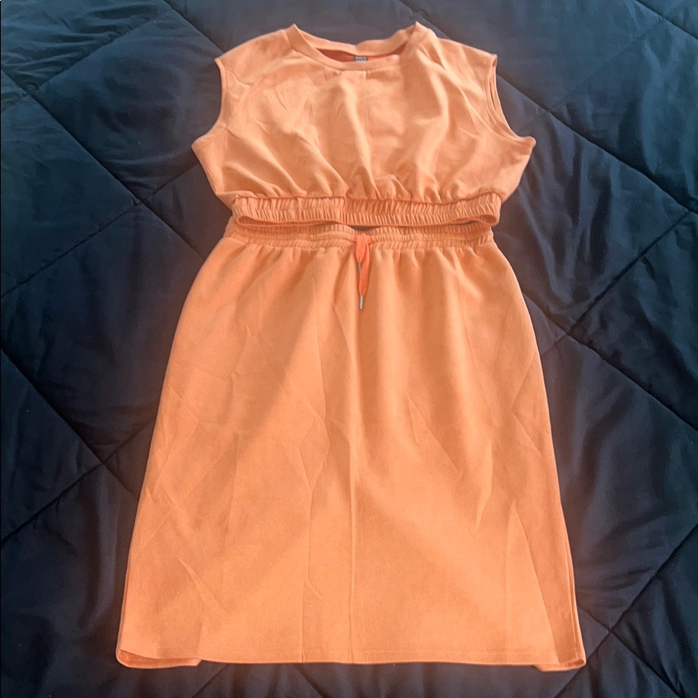 Orange Sleeveless Two Piece
